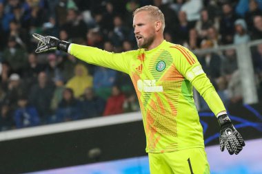 Bergamo, İtalya. 23 Ekim 2024. UEFA Şampiyonlar Ligi. Atalanta BC, Celtic FC 'ye karşı 0-0. Kasper Schmeichel, kaleci Kelt.