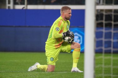 Bergamo, İtalya. 23 Ekim 2024. UEFA Şampiyonlar Ligi. Atalanta BC, Celtic FC 'ye karşı. Kasper Schmeichel, kaleci Kelt.