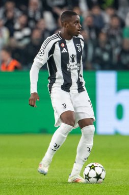 Torino, İtalya. 22 Ekim 2024. UEFa Şampiyonlar Ligi 2024-25. Juventus, VFB Stuttgart 'a karşı. Pierre Kalulu, Juventus.