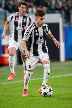 Torino, İtalya. 22 Ekim 2024. UEFa Şampiyonlar Ligi 2024-25. Juventus, VFB Stuttgart 'a karşı. Francisco Conceicao, Juventus.