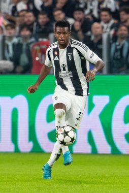 Torino, İtalya. 22 Ekim 2024. UEFa Şampiyonlar Ligi 2024-25. Juventus, VFB Stuttgart 'a karşı. Juan Cabal, Juventus.