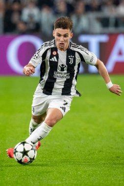 Torino, İtalya. 22 Ekim 2024. UEFa Şampiyonlar Ligi 2024-25. Juventus, VFB Stuttgart 'a karşı. Francisco Conceicao, Juventus.