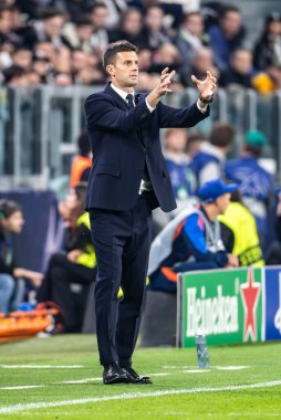Torino, İtalya. 22 Ekim 2024. UEFA Şampiyonlar Ligi 2024-25. Juventus, VfB Stuttgart 'a karşı 0-1. Thiago Motta, Koç Juventus..