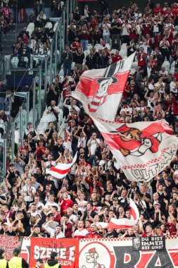 Torino, İtalya. 22 Ekim 2024. UEFa Şampiyonlar Ligi 2024-25. Juventus, VfB Stuttgart 'a karşı 0-1. Stuttgart destekçileri.