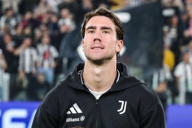 Torino, İtalya. 22 Ekim 2024. UEFa Şampiyonlar Ligi 2024-25. Juventus, VfB Stuttgart 'a karşı 0-1. Dusan Vlahoviç, Juventus, maçın başında.