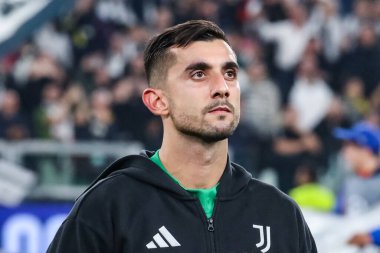 Torino, İtalya. 22 Ekim 2024. UEFa Şampiyonlar Ligi 2024-25. Juventus, VfB Stuttgart 'a karşı 0-1. Carlo Pinsoglio, kaleci Juventus..