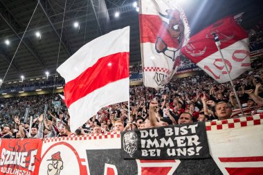 Torino, İtalya. 22 Ekim 2024. UEFa Şampiyonlar Ligi 2024-25. Juventus, VfB Stuttgart 'a karşı 0-1. Stuttgart destekçileri.
