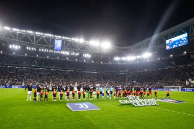 Torino, İtalya. 22 Ekim 2024. UEFa Şampiyonlar Ligi 2024-25. Juventus, VfB Stuttgart 'a karşı 0-1. Maçın başlangıcı.