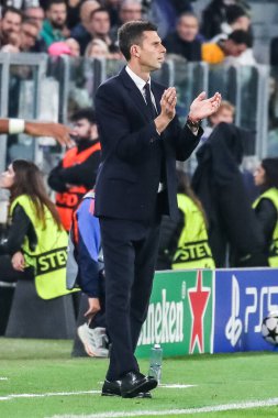 Torino, İtalya. 22 Ekim 2024. UEFA Şampiyonlar Ligi 2024-25. Juventus, VfB Stuttgart 'a karşı 0-1. Thiago Motta, Koç Juventus..