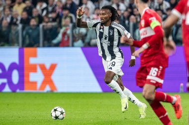 Torino, İtalya. 22 Ekim 2024. UEFa Şampiyonlar Ligi 2024-25. Juventus, VfB Stuttgart 'a karşı 0-1. Khephren Thuram, Juventus.