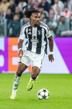 Torino, İtalya. 22 Ekim 2024. UEFa Şampiyonlar Ligi 2024-25. Juventus, VfB Stuttgart 'a karşı 0-1. Khephren Thuram, Juventus.