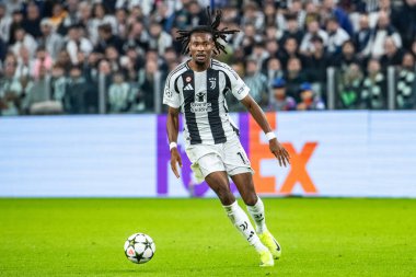 Torino, İtalya. 22 Ekim 2024. UEFa Şampiyonlar Ligi 2024-25. Juventus, VfB Stuttgart 'a karşı 0-1. Khephren Thuram, Juventus.