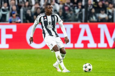 Torino, İtalya. 22 Ekim 2024. UEFa Şampiyonlar Ligi 2024-25. Juventus, VfB Stuttgart 'a karşı 0-1. Pierre Kalulu, Juventus.