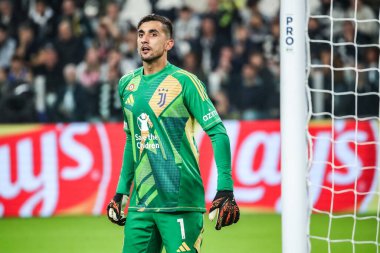 Torino, İtalya. 22 Ekim 2024. UEFa Şampiyonlar Ligi 2024-25. Juventus, VfB Stuttgart 'a karşı 0-1. Mattia Perin, kaleci Juventus..