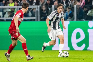 Torino, İtalya. 22 Ekim 2024. UEFa Şampiyonlar Ligi 2024-25. Juventus, VfB Stuttgart 'a karşı 0-1. Kenan Yıldız, Juventus.