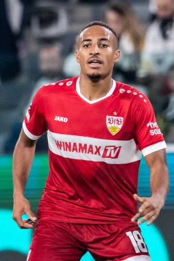 Torino, İtalya. 22 Ekim 2024. UEFa Şampiyonlar Ligi 2024-25. Juventus, VfB Stuttgart 'a karşı 0-1. Jamie Leweling, Stuttgart.