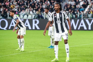 Torino, İtalya. 22 Ekim 2024. UEFa Şampiyonlar Ligi 2024-25. Juventus, VfB Stuttgart 'a karşı 0-1. Khephren Thuram, Juventus.