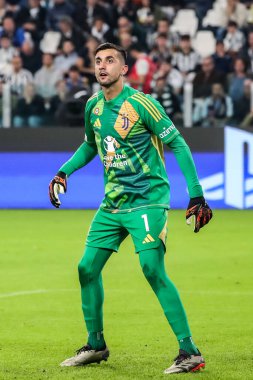 Torino, İtalya. 22 Ekim 2024. UEFa Şampiyonlar Ligi 2024-25. Juventus, VfB Stuttgart 'a karşı 0-1. Mattia Perin, kaleci Juventus..