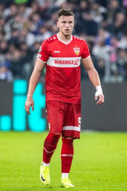 Torino, İtalya. 22 Ekim 2024. UEFa Şampiyonlar Ligi 2024-25. Juventus, VfB Stuttgart 'a karşı 0-1. Erdin Demiroviç, Stuttgart.