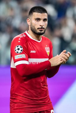 Torino, İtalya. 22 Ekim 2024. UEFa Şampiyonlar Ligi 2024-25. Juventus, VfB Stuttgart 'a karşı 0-1. Deniz Undav, Stuttgart.