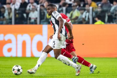 Torino, İtalya. 22 Ekim 2024. UEFa Şampiyonlar Ligi 2024-25. Juventus, VfB Stuttgart 'a karşı 0-1. Pierre Kalulu, Juventus.