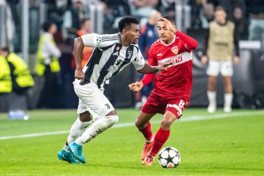 Torino, İtalya. 22 Ekim 2024. UEFa Şampiyonlar Ligi 2024-25. Juventus, VfB Stuttgart 'a karşı 0-1. Juan Cabal, Juventus.