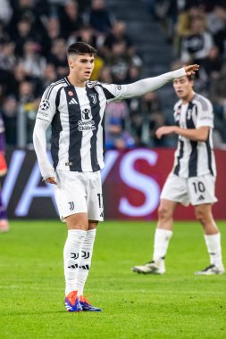 Torino, İtalya. 22 Ekim 2024. UEFa Şampiyonlar Ligi 2024-25. Juventus, VfB Stuttgart 'a karşı 0-1. Vasilije Adziç, Juventus.