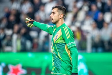 Torino, İtalya. 22 Ekim 2024. UEFa Şampiyonlar Ligi 2024-25. Juventus, VfB Stuttgart 'a karşı 0-1. Mattia Perin, kaleci Juventus..