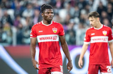 Torino, İtalya. 22 Ekim 2024. UEFa Şampiyonlar Ligi 2024-25. Juventus, VfB Stuttgart 'a karşı 0-1. Mattia Perin, kaleci Juventus..