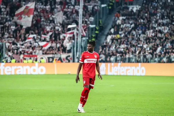 Torino, İtalya. 22 Ekim 2024. UEFa Şampiyonlar Ligi 2024-25. Juventus, VfB Stuttgart 'a karşı 0-1. El Bilal Toure, Stuttgart.