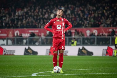 Monza, İtalya. 02-11-2024. U-Power Stadyumu. İtalyan Serisi A futbol şampiyonası 2024-25. Monza Milan 'a karşı 0-1. Daniel Maldini, Monza.