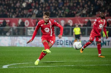 Monza, İtalya. 02-11-2024. U-Power Stadyumu. İtalyan Serisi A futbol şampiyonası 2024-25. Monza Milan 'a karşı 0-1. Daniel Maldini, Monza.