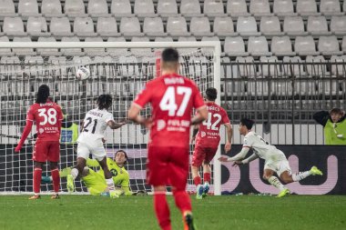 Monza, İtalya. 02-11-2024. U-Power Stadyumu. İtalyan Serisi A futbol şampiyonası 2024-25. Monza Milan 'a karşı 0-1. Tijjani Reijnders, Milan, gol 1-0..