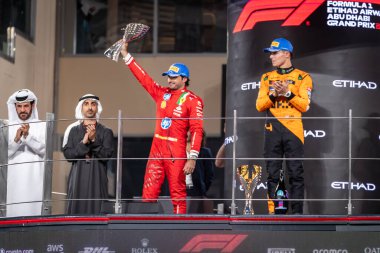 Yas Adası, Abu Dabi. 6-8 Aralık 2024. F1 Abu Dabi Grand Prix 'si. Carlos Sainz, Ferrari, ikinci sırada..