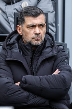 Milan, İtalya. 26 Ocak 2025. Giuseppe Meazza Stadyumu. İtalyan Serisi A Şampiyonası. Milan, Parma 'ya karşı 3-2. Sergio Conceicao, Koç Milan..