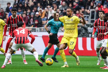 Milan, İtalya. 26 Ocak 2025. Giuseppe Meazza Stadyumu. İtalyan Serisi A Şampiyonası. Milan, Parma 'ya karşı 3-2. Hernani, Parma..