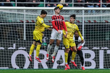 Milan, Italy. 26 Jenuary 2025. Giuseppe Meazza Stadium. Italian Serie A Championship. Milan vs Parma 3-2. Alvaro Morata, Milan. clipart