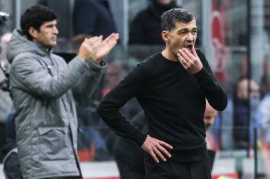 Milan, İtalya. 26 Ocak 2025. Giuseppe Meazza Stadyumu. İtalyan Serisi A Şampiyonası. Milan, Parma 'ya karşı 3-2. Sergio Conceicao, Koç Milan..