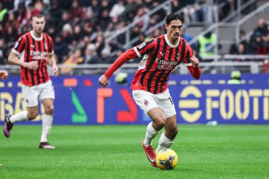 Milan, İtalya. 26 Ocak 2025. Giuseppe Meazza Stadyumu. İtalyan Serisi A Şampiyonası. Milan, Parma 'ya karşı 3-2. Tijjani Reijnders, Milan.