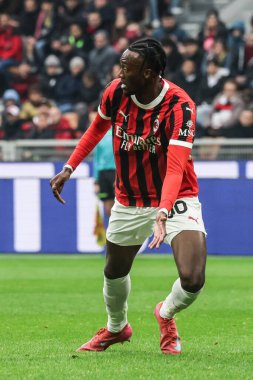 Milan, İtalya. 26 Ocak 2025. Giuseppe Meazza Stadyumu. İtalyan Serisi A Şampiyonası. Milan, Parma 'ya karşı 3-2. Tammy Abraham, Milan.