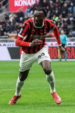 Milan, İtalya. 26 Ocak 2025. Giuseppe Meazza Stadyumu. İtalyan Serisi A Şampiyonası. Milan, Parma 'ya karşı 3-2. Tammy Abraham, Milan.