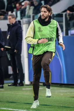 Torino, İtalya. 29 Ocak 2025. UEFA Şampiyonlar Ligi. Juventus Benfica 'ya karşı 0-2. Manuel Locatelli, Juventus.