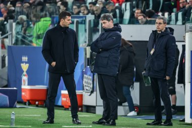 Torino, İtalya. 29 Ocak 2025. UEFA Şampiyonlar Ligi. Juventus Benfica 'ya karşı 0-2. Thiago Motta, Koç Juventus..