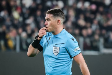 Torino, İtalya. 29 Ocak 2025. UEFA Şampiyonlar Ligi. Juventus Benfica 'ya karşı 0-2. Istvan Kovacs, maçın hakemi..