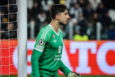 Torino, İtalya. 29 Ocak 2025. UEFA Şampiyonlar Ligi. Juventus Benfica 'ya karşı 0-2. Mattia Perin, kaleci Juventus..