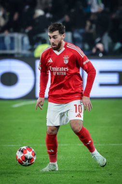 Torino, İtalya. 29 Ocak 2025. UEFA Şampiyonlar Ligi. Juventus Benfica 'ya karşı 0-2. Orkun Kokcu, Benfica.