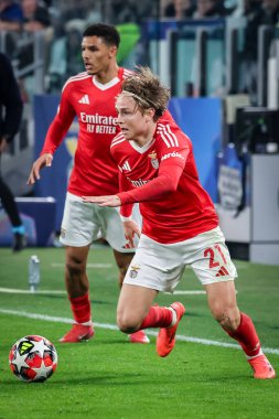 Torino, İtalya. 29 Ocak 2025. UEFA Şampiyonlar Ligi. Juventus Benfica 'ya karşı 0-2. Andreas Schjelderup, Benfica.