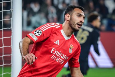 Torino, İtalya. 29 Ocak 2025. UEFA Şampiyonlar Ligi. Juventus Benfica 'ya karşı 0-2. Vangelis Pavlidis, Benfica.