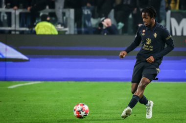 Torino, İtalya. 29 Ocak 2025. UEFA Şampiyonlar Ligi. Juventus Benfica 'ya karşı 0-2. Samuel Mbangula, Juventus.