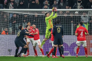 Torino, İtalya. 29 Ocak 2025. UEFA Şampiyonlar Ligi. Juventus Benfica 'ya karşı 0-2. Anatoliy Türbin, kaleci Benfica.